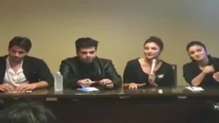 Alia B, Parineeti C, Siddharth M, Varun D and Karan Johar at Dream Team Press Conference in US