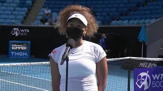 Naomi Osaka on-court interview | Melbourne Summer Series 2021