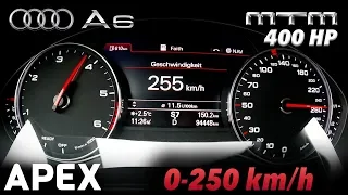 2016 Audi A6 Avant 3.0 BiTDI MTM 400 HP - Acceleration Sound 0-100, 0-250 km/h | APEX