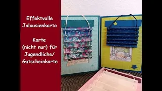 Effektvolle Jalousien-Karte - (nicht nur) für Jugendliche - Gutscheinkarte - Du rockst - Stampin´Up!