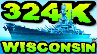 Wisconsin drückt 324K DMG *WERFTSCHIFF* "300K Club" ⚓️ in World of Warships 🚢 #worldofwarships