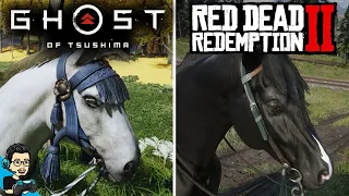 Horse Comparison - Ghost of Tsushima v/s Red Dead Redemption 2 [4K]