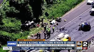 Drugs & alcohol not factors in deadly Route 50 wrong-way crash