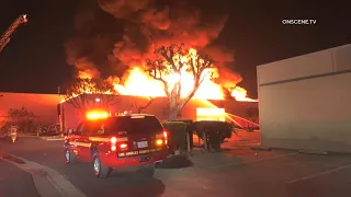 Firefighters Battle Massive 2 Alarm Commercial Blaze in City of Industry