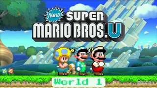 New Super Mario Bros. U - World 1 (Acorn Plains) 100% Multiplayer