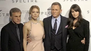 Daniel Craig, Monica Bellucci, Lea Seydoux, Christopher Waltz at James Bond Premiere in Paris