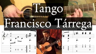 TANGO - Francisco Tarrega - Full Tutorial with TAB - Fingerstyle Guitar