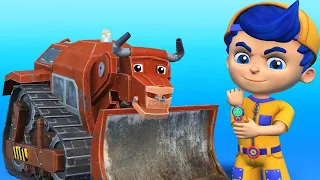 AnimaCars - JONNY and the BULL BULLDOZER - cartoons with trucks & animals