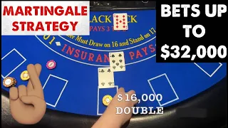 $100,000 Black Jack Martingale Strategy ~ DOUBLE EVERY TIME YOU LOSE!