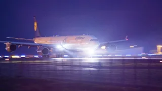 Lufthansa (Airbus a340-600 D-AIHP). Taking off from Tahiti (NTAA). 02/05/2023