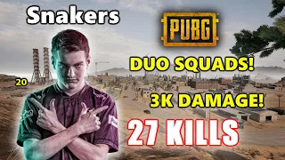 eU Snakers (20) & Baddylul - 27 KILLS (3K DAMAGE) - DUO SQUADS - PUBG