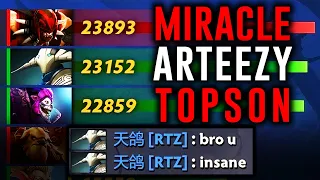 the most EPIC dota2 matchup you will see today - MIRACLE vs TOPSON & ARTEEZY