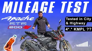 TVS Apache RTR 200 4V BS6 2022 Mileage Test In City & Highway || In Sports Mode🏍️🏍️