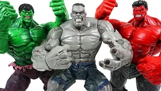Marvel super transform Gray Hulk vs Red Hulk vs Hulk: Spider Man, Iron Man appeared! - DuDuPopTOY