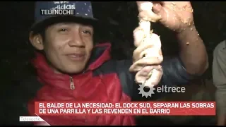 En Dock Sud separan las sobras de una parrilla y las revenden en el barrio