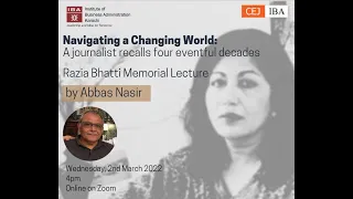 Razia Bhatti Memorial Lecture 2022 by Abbas Nasir