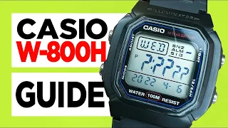 #CASIO W-800H (Module 3240) - How to Set the Time, Date, Alarm, Stopwatch and Dual Time!