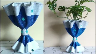 DIY/Glitter Foam Sheet Flower vase/tutorial/