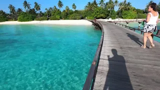 Morning walk on the beach in Sun Siyam Iru Fushi, Maldives, September 2021