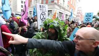 Extinction Rebellion at the BBC London, with superglue.