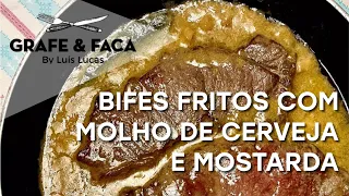 Como fritar bifes com molho de cerveja e mostarda