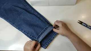 ⭐️How to hem jeans, keeping the FACTORY seam. VERY SIMPLE