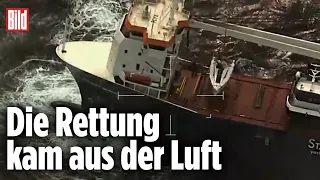 Frachter schlägt leck: Seenotrettung per Hubschrauber | Belgien