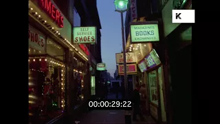 Walk Through Seedy Soho at Night, 1960s London, HD from 35mm