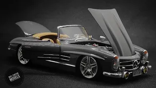 🛻Mercedes Benz 300 SL Roadster🚗 𝔽𝕌𝕃𝕃 𝔹𝕌𝕀𝕃𝔻 Italeri 1:24 scale model🏎️. car model