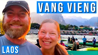 LAOS 🇱🇦 Vang Vieng - Is this place real?? (first impressions and a cave adventure)