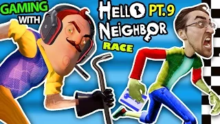 HELLO NEIGHBOR vs. ME! BASEMENT RACE CHALLENGE IRL GAMING! Alpha 3 SECRETS REVEALED? (FGTEEV Part 9)