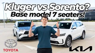 Kia Sorento vs Toyota Kluger 2022 comparison review | V6 three-row family SUVs battle | Chasing Cars