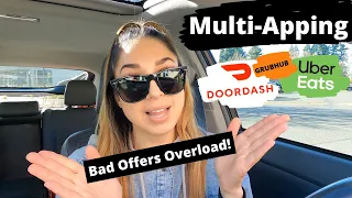 Uber Eats, DoorDash, And GrubHub Driver Ride Along | Bad Offers Overload! | Part 1