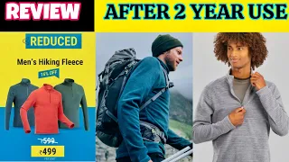 Quechua fleece mh100 half zipper Detailed review 😎 |grey and blue colour | Quechua jacket #mh100