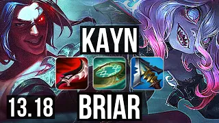 KAYN vs BRIAR (JNG) | 14/2/8, Legendary, 400+ games | KR Master | 13.18