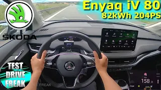 2021 Skoda Enyaq iV 80 204 PS TOP SPEED AUTOBAHN DRIVE POV