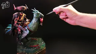 Sculpting a bird for my droid | Beyond the Blight sci-fi resin diorama