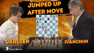 Vasyl Ivanchuk Vs Magnus Carlsen - Ivanchuk JUMPED UP after Carlsen's move World Blitz Championship