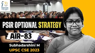 PSIR Optional Strategy by Subhadharshini M, AIR 83 | Toppers Talk | UPSC IAS 2023 Topper | Rau's IAS