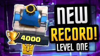 NEW WORLD RECORD! LEVEL 1 GETS 4,000 TROPHIES in CLASH ROYALE!