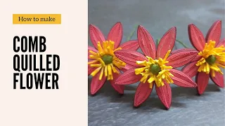 Comb quilled Flower!! 3D quilling!! advanced quilling technique!!
