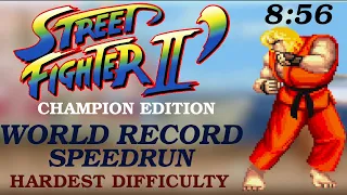 KEN Speedrun NEW World Record Hardest Difficulty 8:56 - Street Fighter II Champion Edition - NEW WR