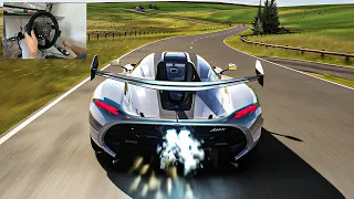 100,000HP Koenigsegg Jesko (Over 1500MPH) - Assetto Corsa | Thrustmaster Wheel