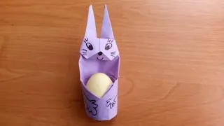 Пасхальный кролик из бумаги, подставка для яйца, Easter bunny made of paper, egg holder
