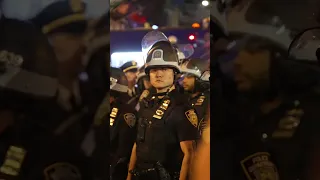 Anti-Israel protesters carry flares to march on NYPD HQ after over 150 arrested at NYU #shorts