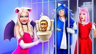 Skibidi WC está desaparecido! Super Sonic o ouriço na vida real! Amy Rose vs Robotinic e Rouge!