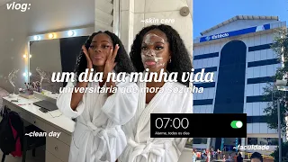 vlog: UM DIA NA MINHA VIDA morando sozinha | faculdade, trabalho, clean day &+💗