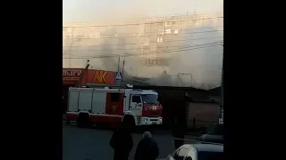 Пожар на рынке «Олимпия» в Волгограде | V1.RU