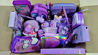 Purple Stationery Collection From The Box, Purple toy, Pencil Case, Eraser, Pen, 5in1 kit, Bts Set 💜