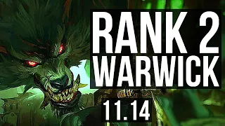 WARWICK vs FIORA (TOP) | Rank 2 Warwick, 8/0/4, 6 solo kills, Legendary | KR Challenger | v11.14